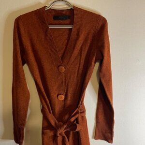CARDIGAN - Orange Wool -Small